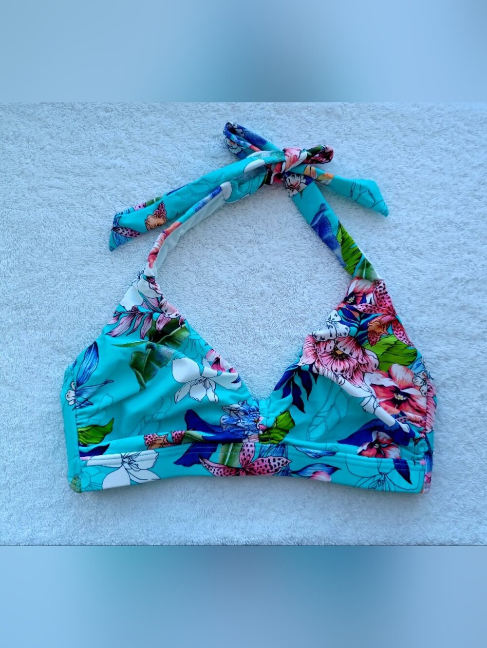 VENUS Heavenly Halter Bikini Top - Aquatic Blooms, Size S